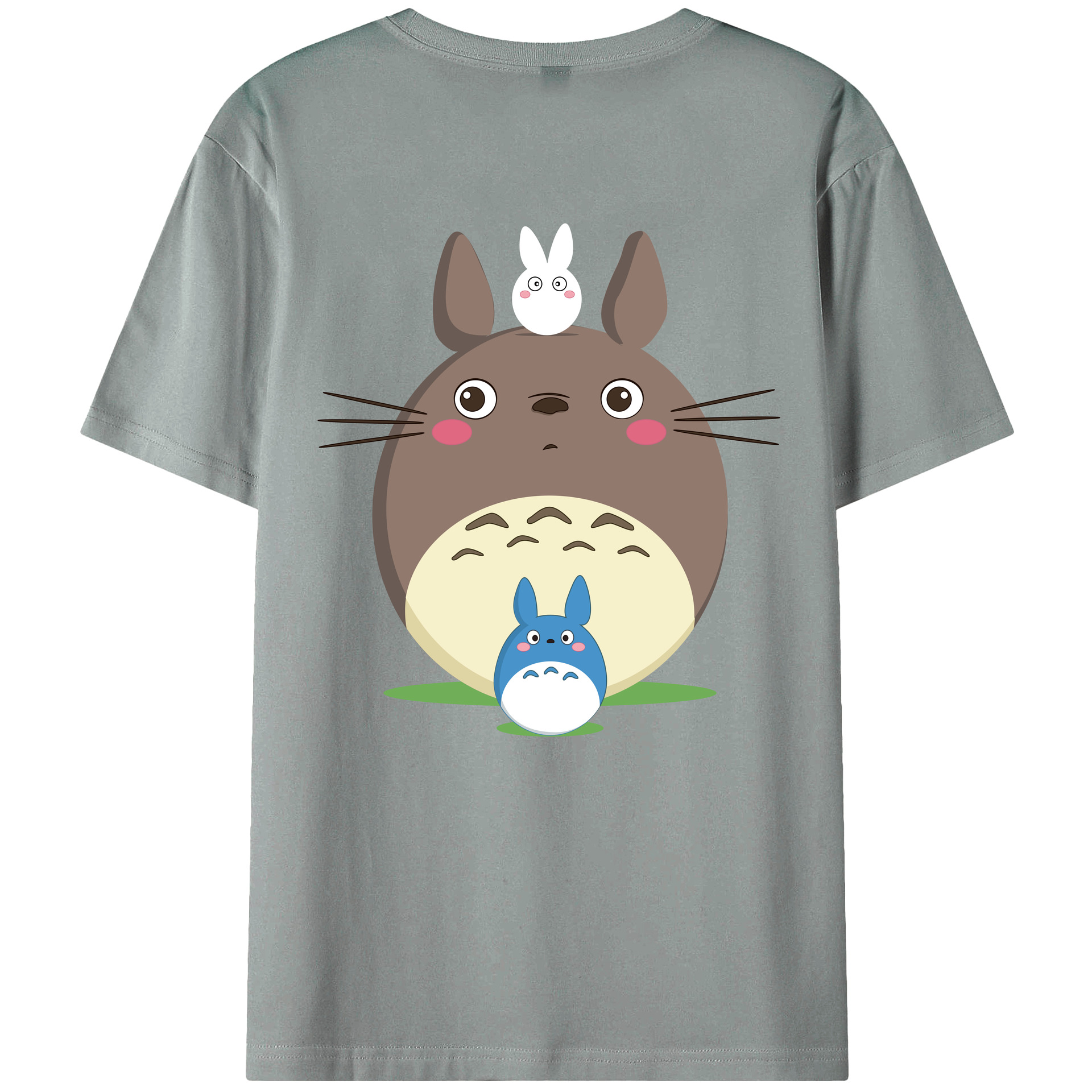（画像用） となりのトトロ 草壁メイ 草壁サツキ My Neighbor Totoro Satsuki Kusakabe Mei Kusakabe 綿100％ メンズ半袖Tシャツ（バックプリント） 通気性